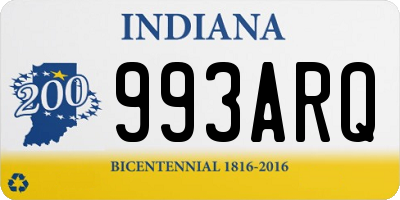 IN license plate 993ARQ