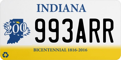 IN license plate 993ARR