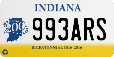 IN license plate 993ARS