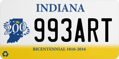 IN license plate 993ART