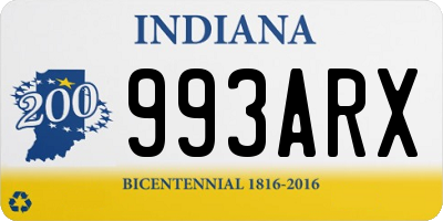 IN license plate 993ARX