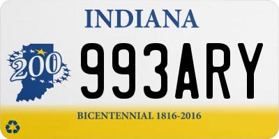 IN license plate 993ARY