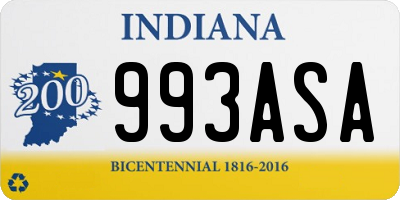 IN license plate 993ASA