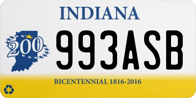 IN license plate 993ASB