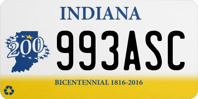 IN license plate 993ASC