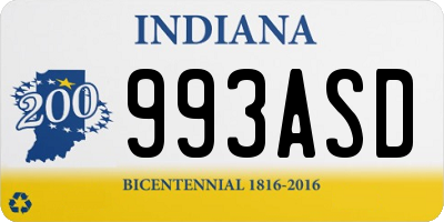 IN license plate 993ASD