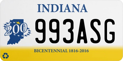 IN license plate 993ASG