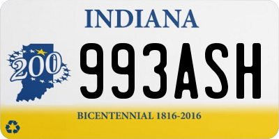 IN license plate 993ASH