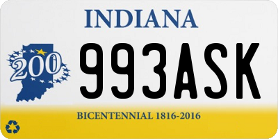 IN license plate 993ASK
