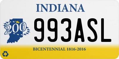 IN license plate 993ASL