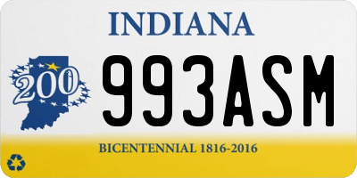 IN license plate 993ASM