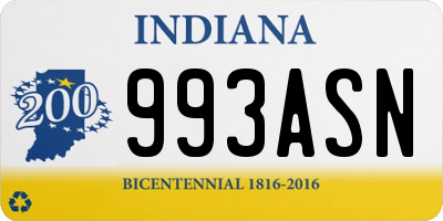 IN license plate 993ASN