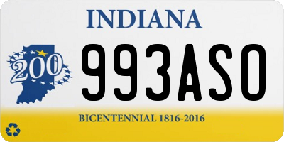 IN license plate 993ASO
