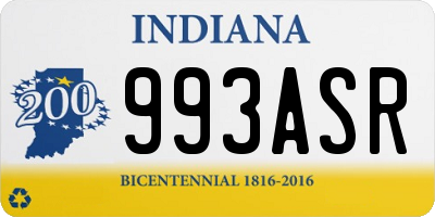 IN license plate 993ASR