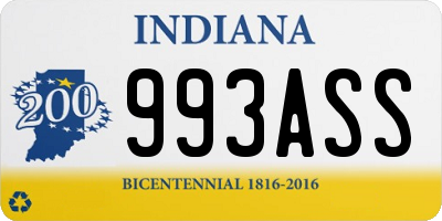 IN license plate 993ASS