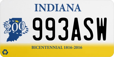 IN license plate 993ASW