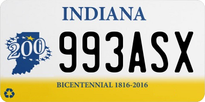 IN license plate 993ASX