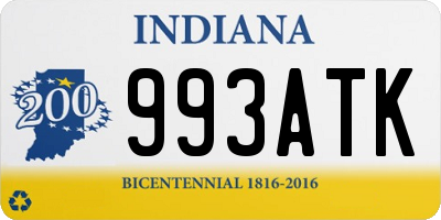 IN license plate 993ATK