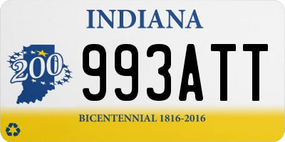 IN license plate 993ATT