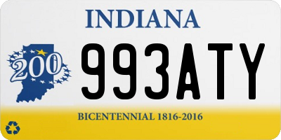 IN license plate 993ATY