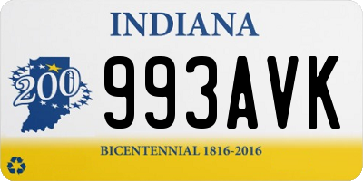 IN license plate 993AVK