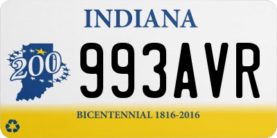 IN license plate 993AVR