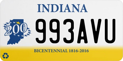 IN license plate 993AVU