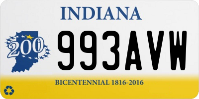 IN license plate 993AVW