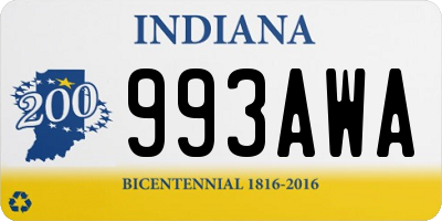 IN license plate 993AWA