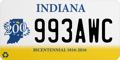 IN license plate 993AWC