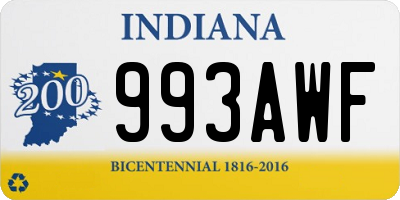 IN license plate 993AWF