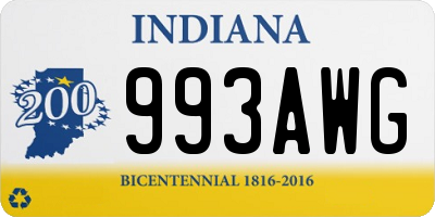 IN license plate 993AWG