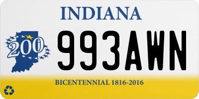 IN license plate 993AWN