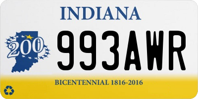 IN license plate 993AWR