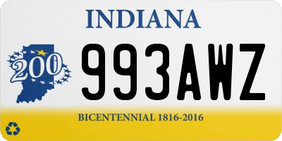 IN license plate 993AWZ