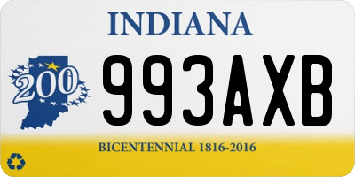 IN license plate 993AXB