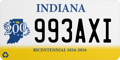 IN license plate 993AXI