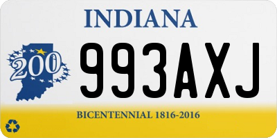 IN license plate 993AXJ