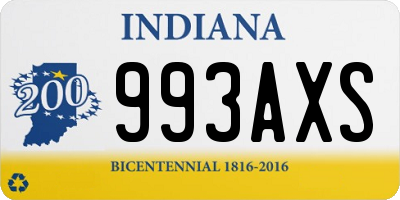 IN license plate 993AXS