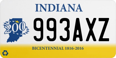 IN license plate 993AXZ