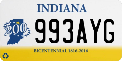 IN license plate 993AYG