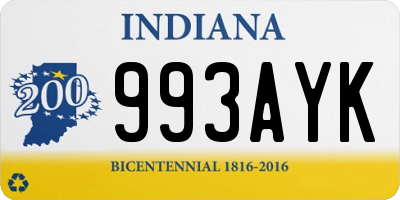 IN license plate 993AYK