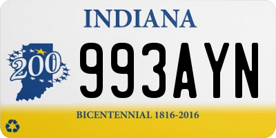 IN license plate 993AYN