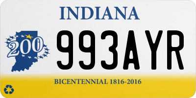 IN license plate 993AYR