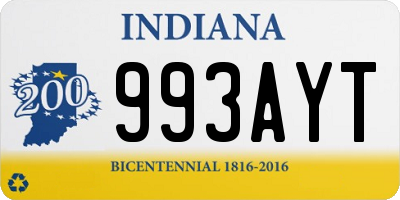 IN license plate 993AYT