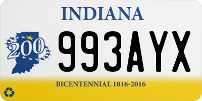 IN license plate 993AYX