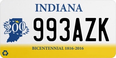 IN license plate 993AZK