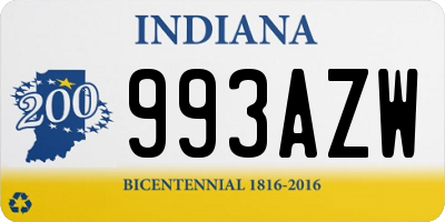 IN license plate 993AZW