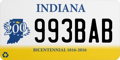 IN license plate 993BAB