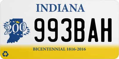 IN license plate 993BAH